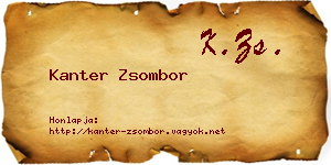 Kanter Zsombor névjegykártya
